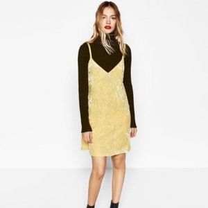 NWT Zara Crushed Velvet Mini Dress